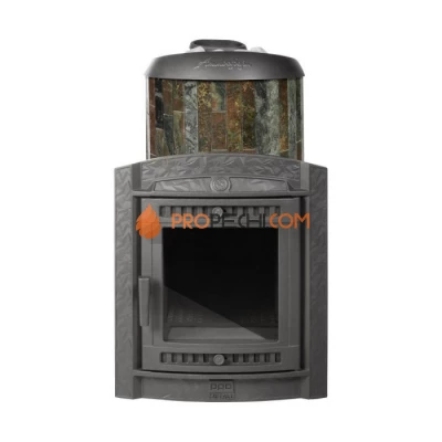 Чугунная печь для бани Атмосфера XL КТТ ламели Жадеит наборный