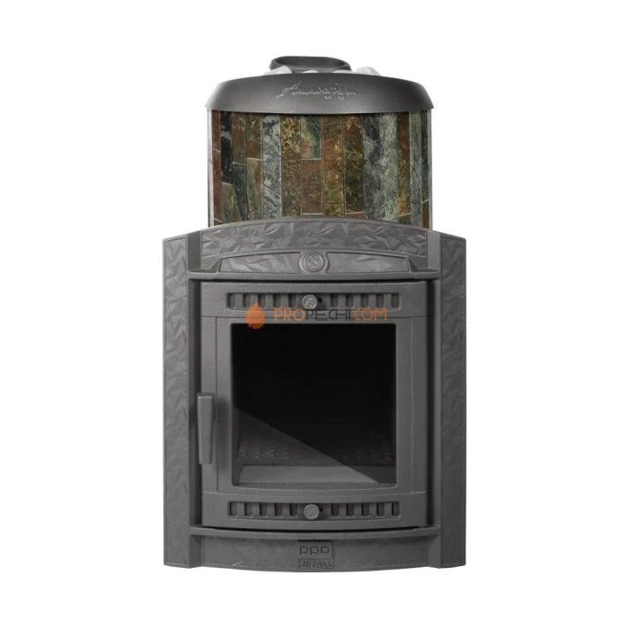 Чугунная печь для бани Атмосфера XL КТТ ламели Жадеит наборный