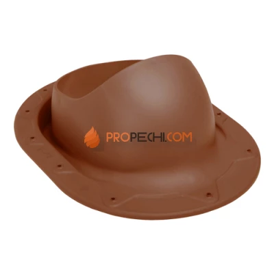 Проходной элемент трубы вентиляции, прямая кровля, коричневый