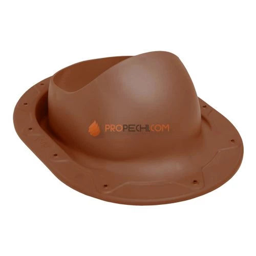 Проходной элемент трубы вентиляции, прямая кровля, коричневый