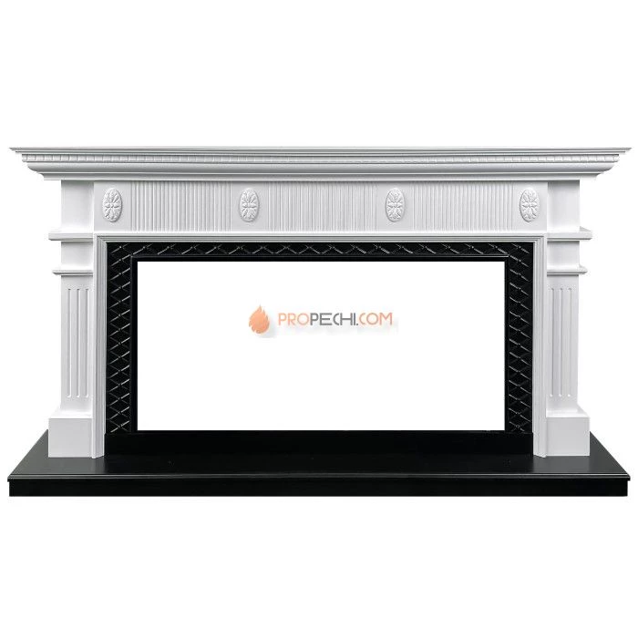 Каминокомплект Royal Flame Carlyle - Белый с черным с очагом Vision 42 LED