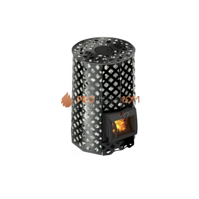 Дровяная банная печь Grill’D Violet Romb Short Pro (Камень колотый, 100 кг)
