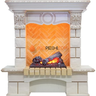 Каминокомплект Dimplex Pierre Luxe - Слоновая кость / Шампань (Высота 975мм) с очагом Cassette 400 NH