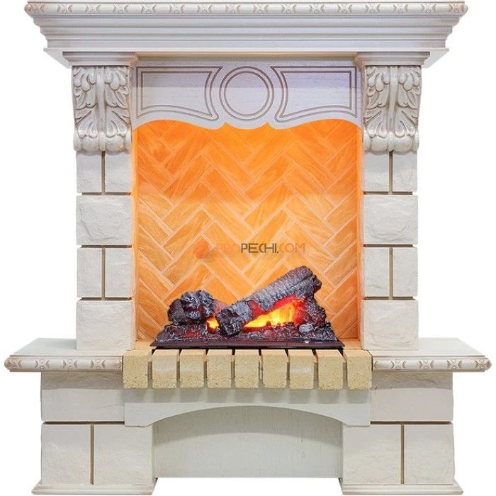 Каминокомплект Dimplex Pierre Luxe - Слоновая кость / Шампань (Высота 975мм) с очагом Cassette 400 NH