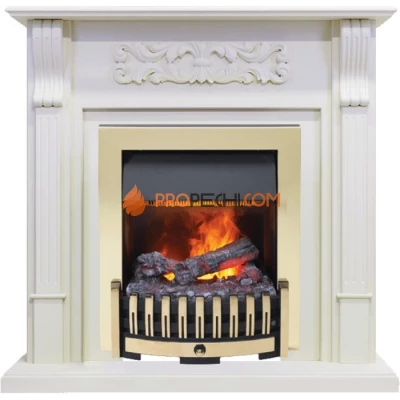 Каминокомплект Dimplex Venice - Фактурный белый с очагом Danville Brass FB2