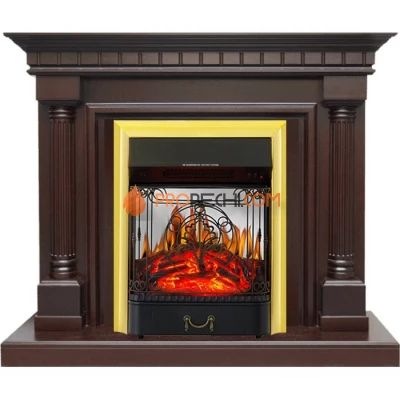 Каминокомплект Royal Flame Dallas - Темный дуб с очагом Majestic FX M Brass