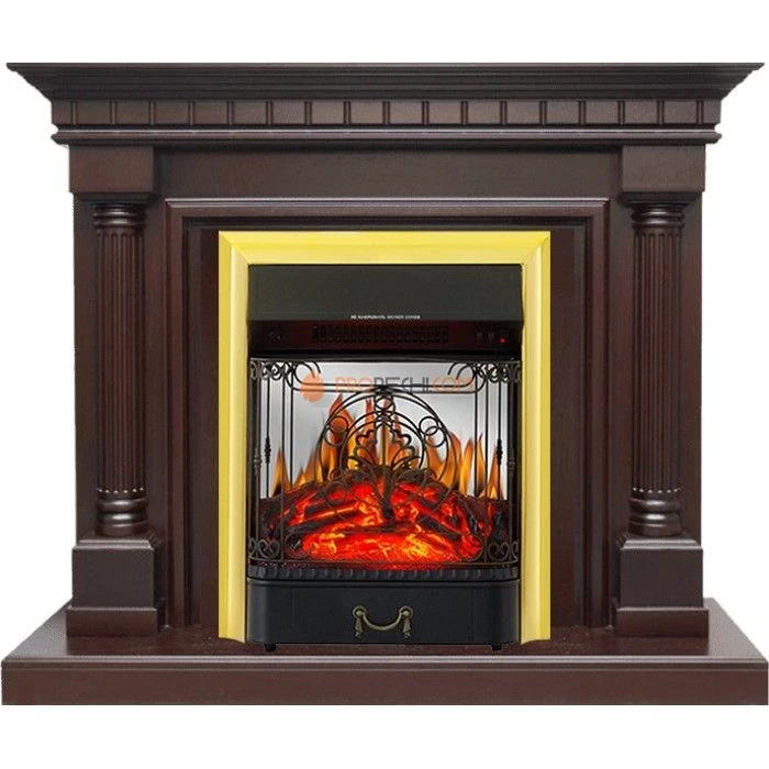 Каминокомплект Royal Flame Dallas - Темный дуб с очагом Majestic FX M Brass