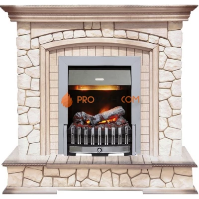 Каминокомплект Dimplex Preston - Белый/Слоновая кость с патиной с очагом Danville Chrome FB2