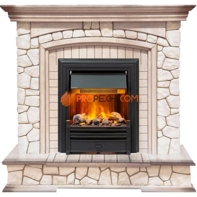 Каминокомплект Dimplex Preston - Белый/Слоновая кость с патиной с очагом Brookline Black