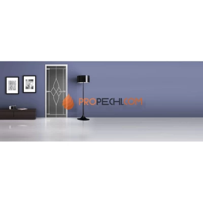 Стеклянная межкомнатная дверь DoorWood с рисунком MG-20 Графит, 2000х600 мм