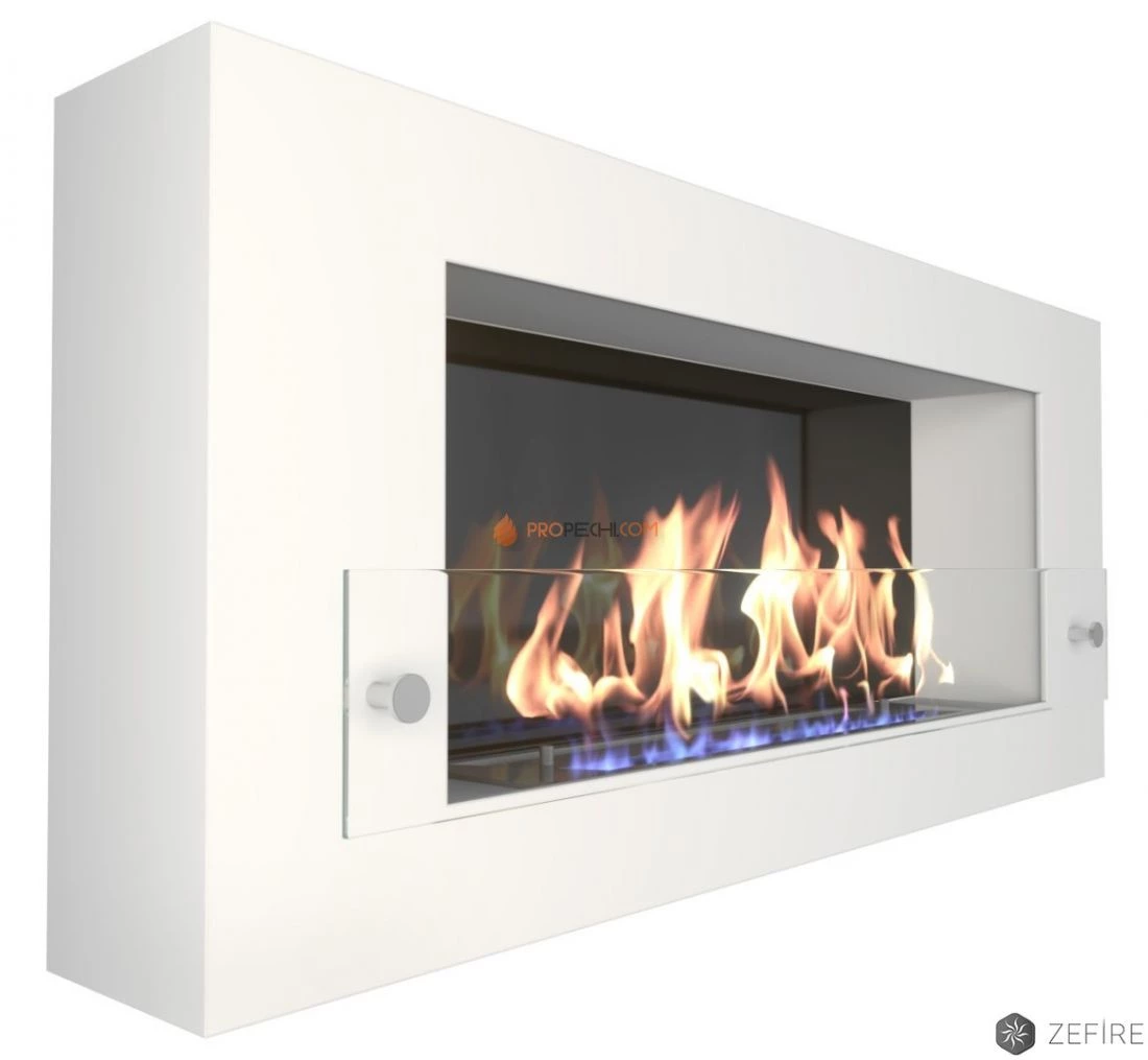 Биокамин Zefire Orion 900 белый со стемалитом и стеклом