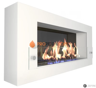 Биокамин Zefire Orion 900 белый со стемалитом и стеклом