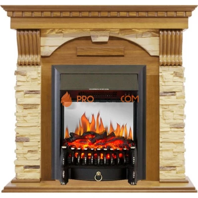 Каминокомплект Royal Flame Dublin - Дуб / Сланец с очагом Fobos FX M Black