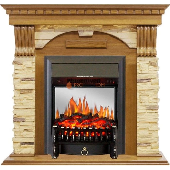 Каминокомплект Royal Flame Dublin - Дуб / Сланец с очагом Fobos FX M Black