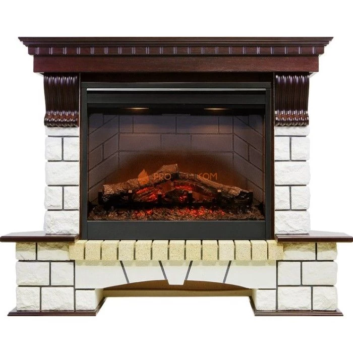 Каминокомплект Dimplex Pierre Luxe угловой - Темный дуб / Белый с очагом Symphony 26 inch DF2608-INT