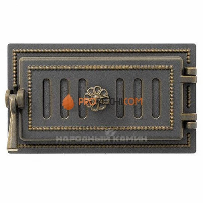 Везувий Дверка поддувальная 236 (бронза) 140x275 мм