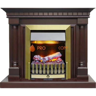Каминокомплект Dimplex Dallas - Темный дуб с очагом Danville Antique Brass FB2