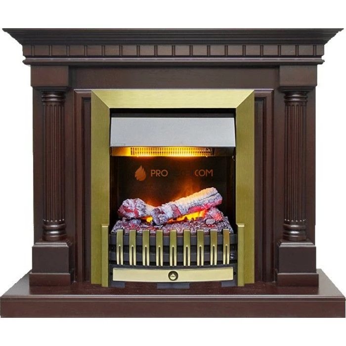 Каминокомплект Dimplex Dallas - Темный дуб с очагом Danville Antique Brass FB2