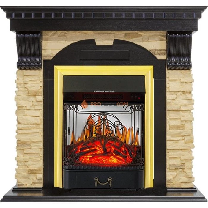 Каминокомплект Royal Flame Dublin - Венге / Сланец с очагом Majestic FX M Brass