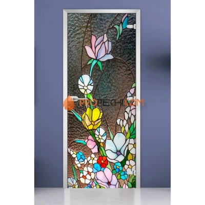 Стеклянная межкомнатная дверь DoorWood с фотопечатью Stained Glass-02, 2000х800 мм
