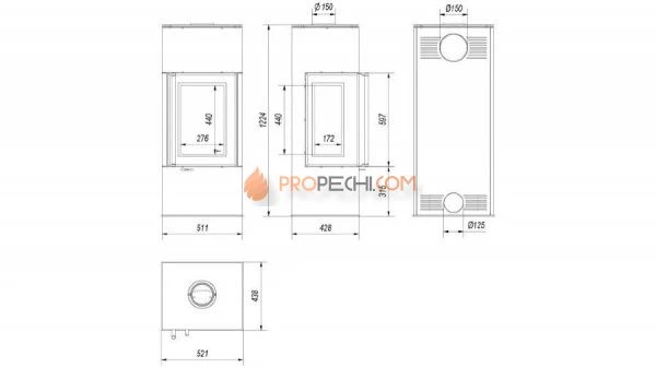 Печь-камин Kratki THOR VIEW
