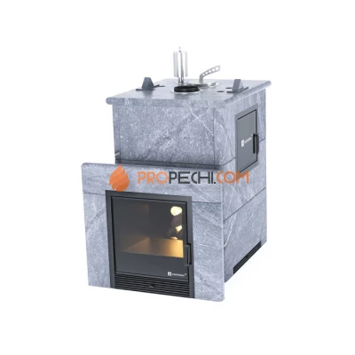 Дровяная печь для бани ИзиСтим Анапа М2 в полноценном кожухе из талькохлорита