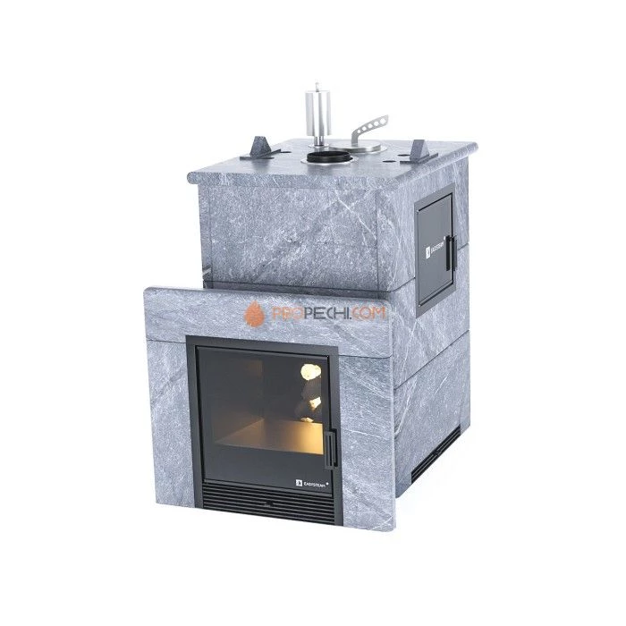 Дровяная печь для бани ИзиСтим Анапа М2 в полноценном кожухе из талькохлорита