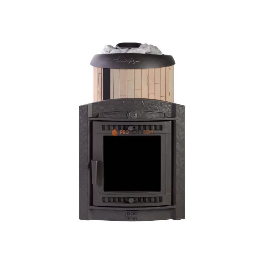 Печь банная «Атмосфера L» в ламелях «Окаменевшее дерево»