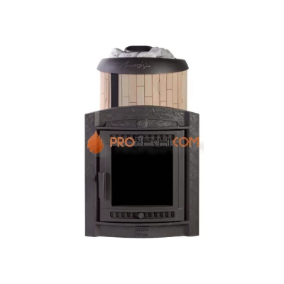 Печь банная «Атмосфера L» в ламелях «Окаменевшее дерево»