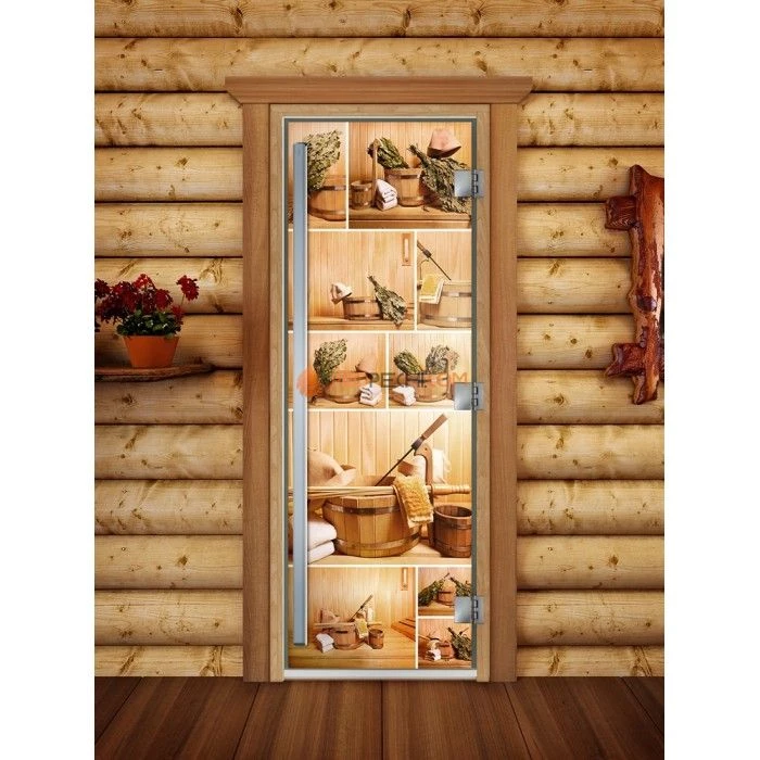 Дверь для бани DoorWood Престиж Фотопечать А005, 1900x700 мм