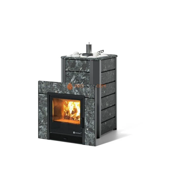 Дровяная печь для бани ИзиСтим Ялта 15/2024 в камне Пироксенит