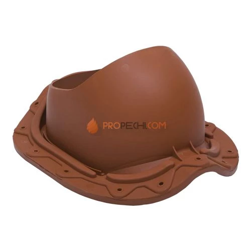 Проходной элемент трубы вентиляции, металлочерепица, коричневый