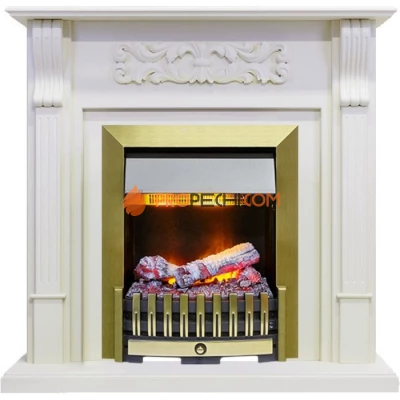 Каминокомплект Dimplex Venice - Фактурный белый с очагом Danville Antique Brass FB2