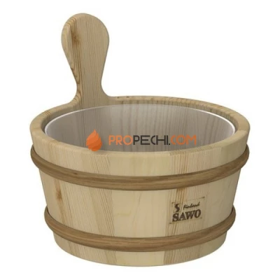 Кадушка деревянная SAWO 340-P (4 литра с пластиковой вставкой)
