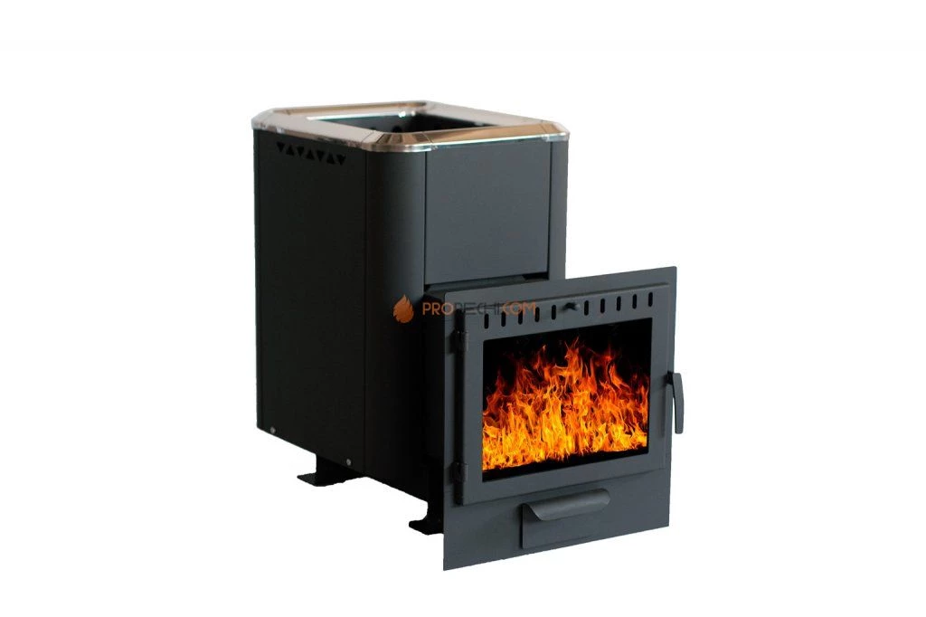 Банная печь НМК Сибирь-20 Панорамное стекло, конвекционная