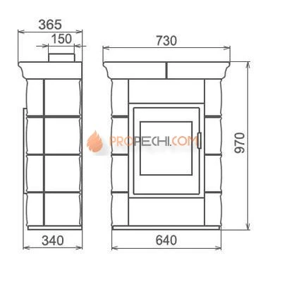 Печь-камин Thorma BORGHOLM Keramik, темнокоричневая