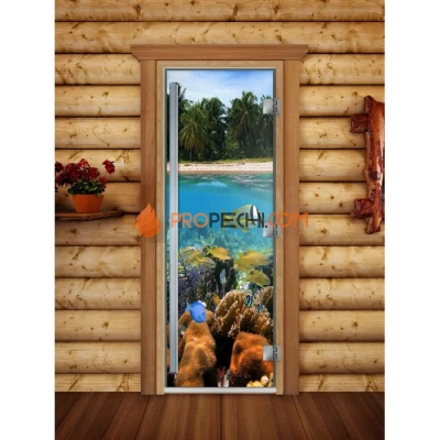 Дверь для бани DoorWood Престиж Фотопечать А067, 2000x800 мм