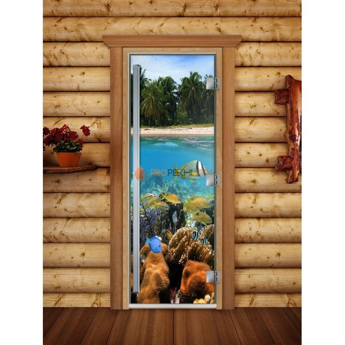 Дверь для бани DoorWood Престиж Фотопечать А067, 2000x800 мм