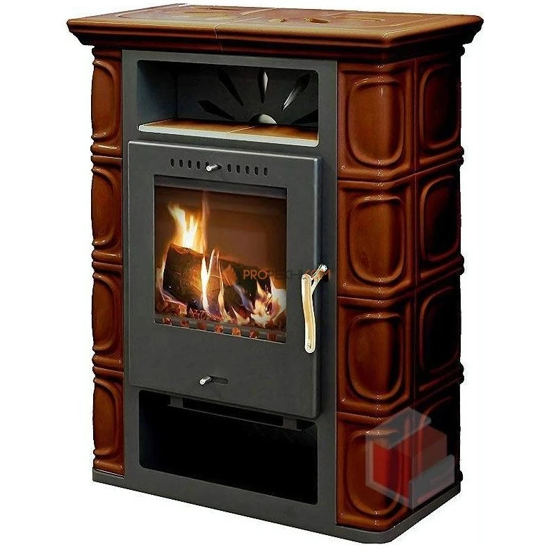 Печь-камин Thorma BORGHOLM Keramik TOP, темнокоричневая