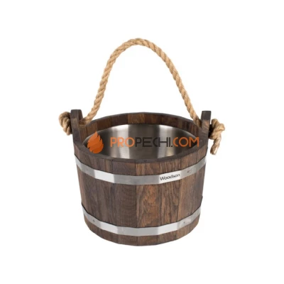 Шайка Woodson с нержавеющей вставкой, 4,5 л., дуб в темном