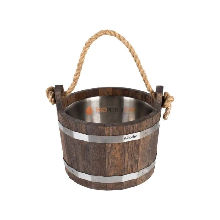 Шайка Woodson с нержавеющей вставкой, 4,5 л., дуб в темном
