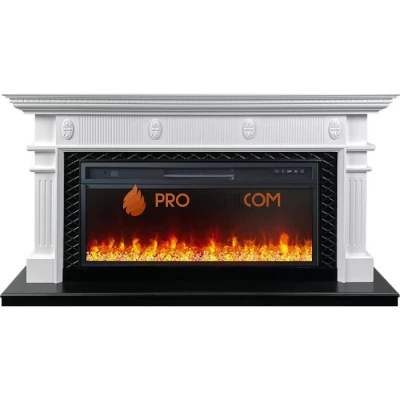 Каминокомплект Royal Flame Carlyle - Белый с черным с очагом Vision 42 LED