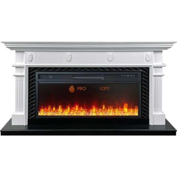 Каминокомплект Royal Flame Carlyle - Белый с черным с очагом Vision 42 LED