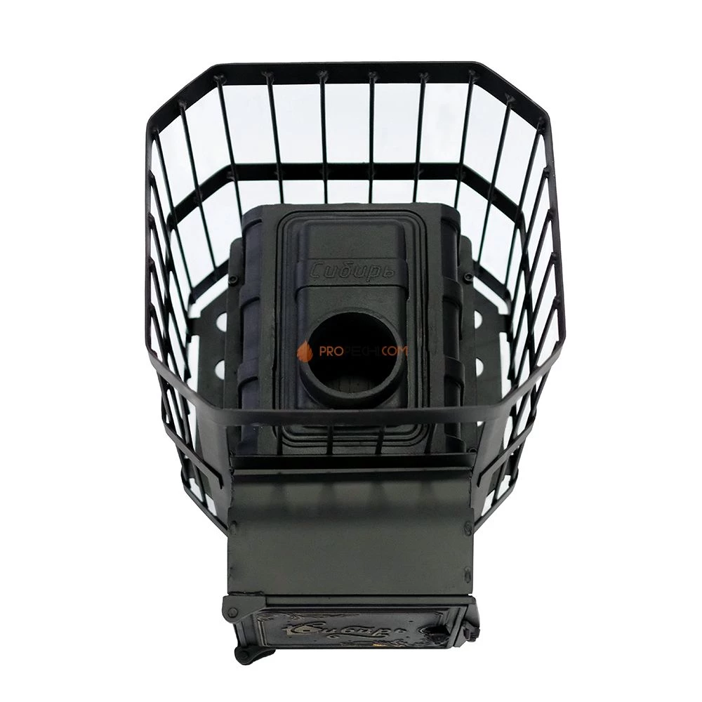 Чугунная банная печь "Сибирь-15" с выносным топочным каналом