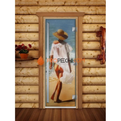 Дверь для бани DoorWood Престиж Фотопечать А013, 1900x700 мм