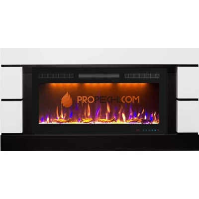 Каминокомплект Royal Flame Modern - Белый с черным (Глубина 300 мм) с очагом Crystal 36 RF