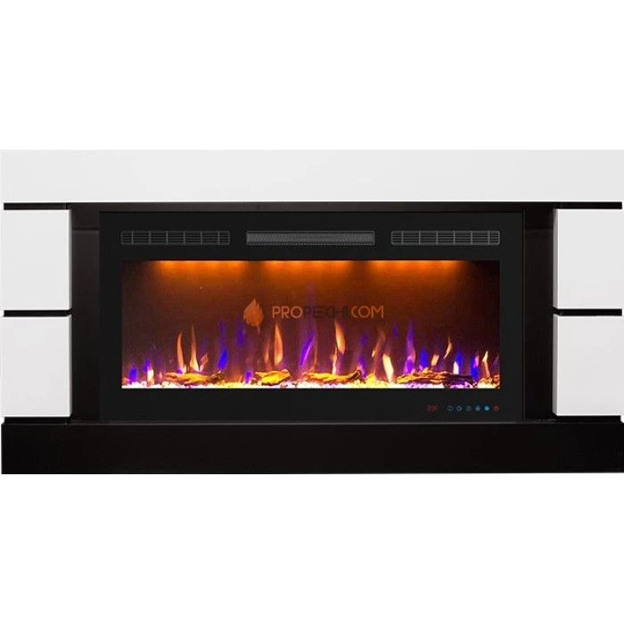 Каминокомплект Royal Flame Modern - Белый с черным (Глубина 300 мм) с очагом Crystal 36 RF