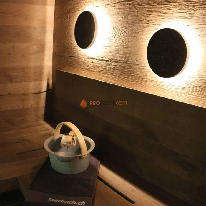 Светильник для сауны Licht-2000 Stonelight round Double 195/240 мм теплый белый