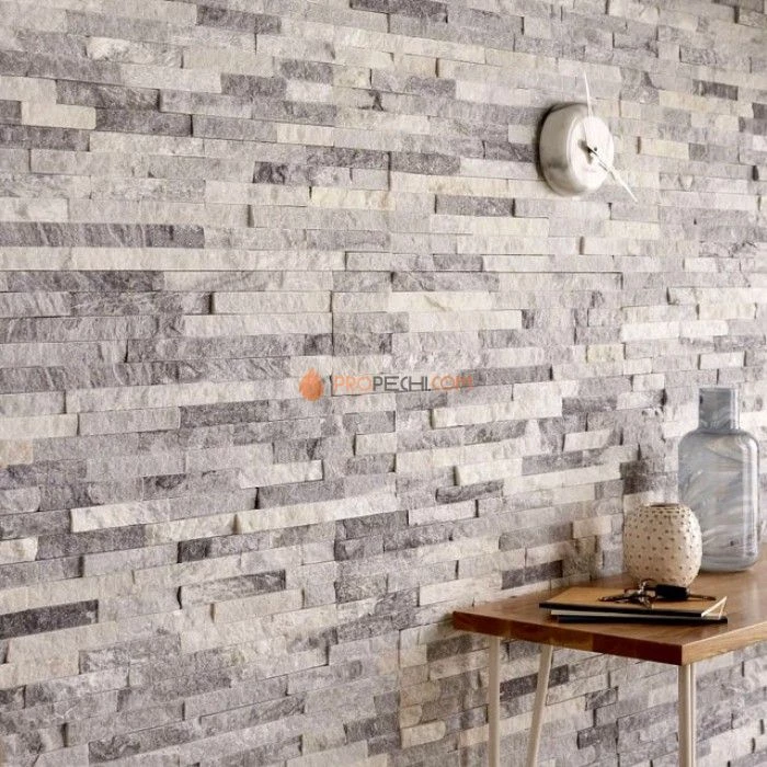 Панель Классик Кварцит Бело-серый (600х150мм) упак. (7шт/0,63м2)