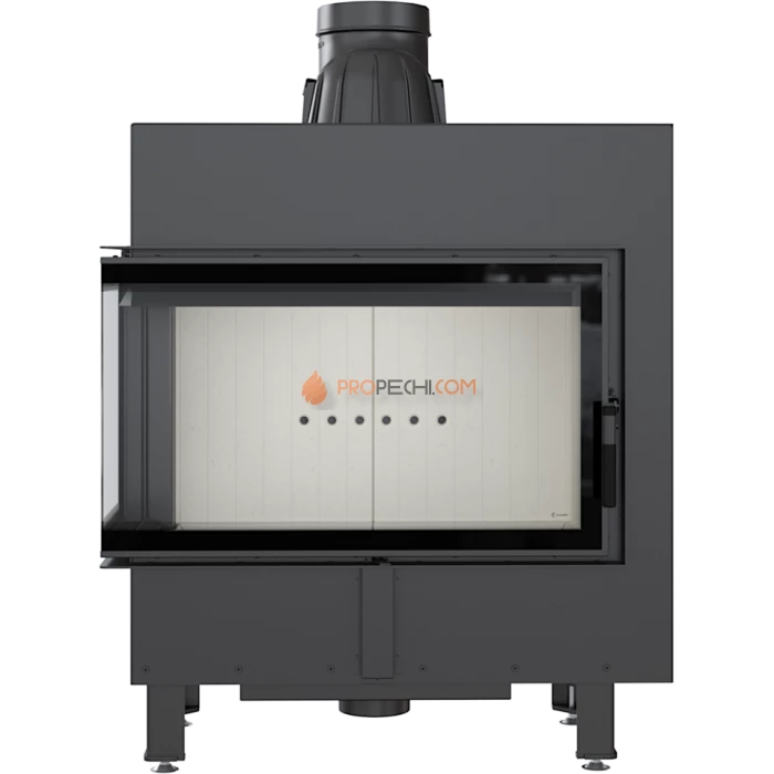 Каминная топка стальная Kratki LUCY/14/L/BS (угловое стекло слева) (14 кВт)